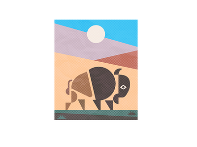 Bison abstract_drib abstract bison buffalo graphic illustration mikebruner wildlife