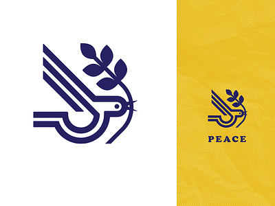 PEACE_drib bird branch design dove graphic icon leaf logo mikebruner olivebranch peace