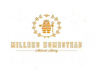 Millers Homestead bear bee bruner design crest farm graphic honey illustration logo mike