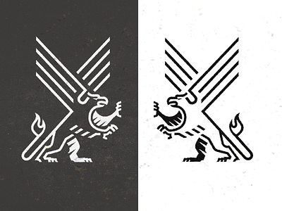 Griffon bruner creature crest design griffon illustration logo mike mystical