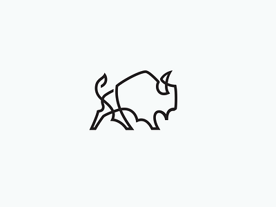 Bison 1line bison bruner buffalo graphic icon illustration mike mono line single line
