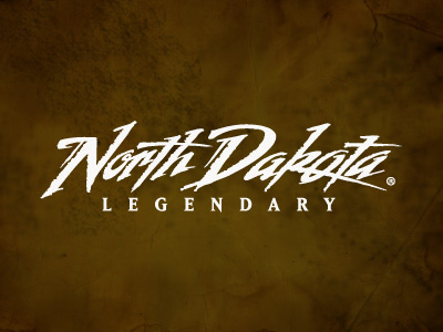 North Dakota brown brwon dakota script