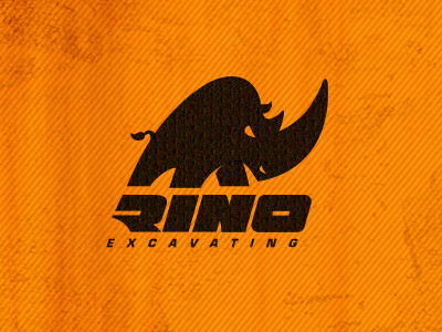 Rino Excavating construction industrial orange rhino rino tough