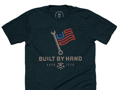 USA_ Built By Hand T -Cotton Bureau bruner design illustration mike strength t shirt usa