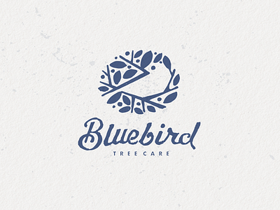 Bluebird 2 bird branch bruner design illustration leaves logo mike