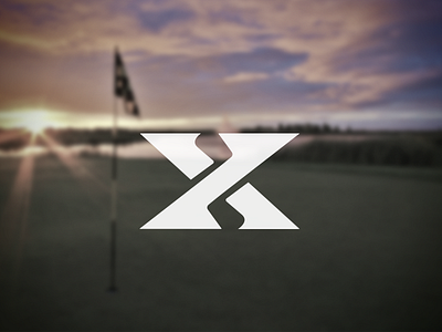 X - golf bruner club design golf icon logo mike negative x