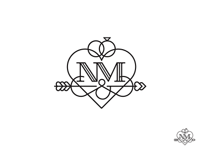N&M 3 Drib bruner design identity m mike monogram n type wedding