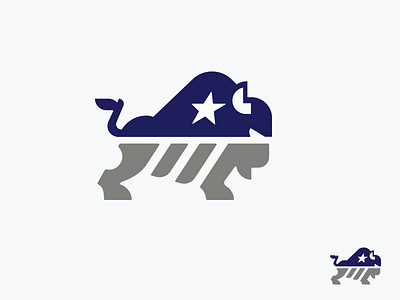 Bison 2 Drib america bison bruner design icon illustration logo mike star usa