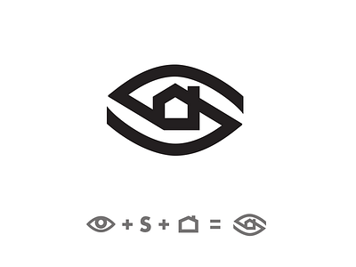 S Home Inspector Drib brand bruner design eye house icon logo mike s