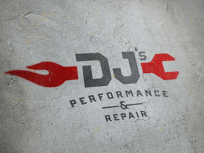 DJs_Drib_1 auto brand bruner design flame logo mike repair. mechanic wrench