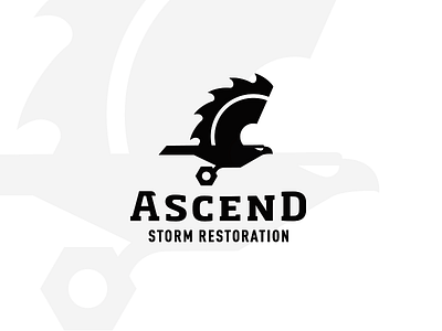 Ascend Storm Restoration_drib bolt bruner illustration construction contractor design eagle logo mike nut strong