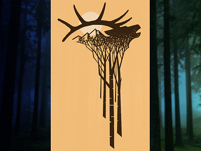 Elk_drib bruner design elk graphic illustration mike