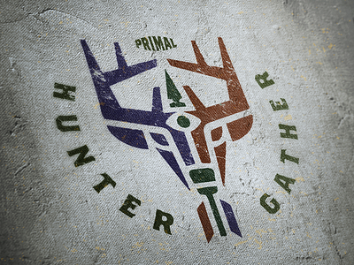 Primal Tribal Color_drib bruner buck deer design graphic hunter illustreation logo mike primal