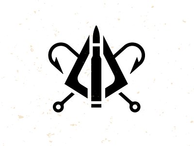 Hunt-Fish_icon_drib arrowhead bruner bullet fishhooks fishing graphic hunting icon logo mike
