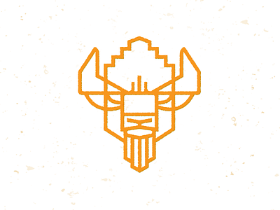 Bison Head_drib bison bruner buffalo design graphic icon illustration logo mike monoline