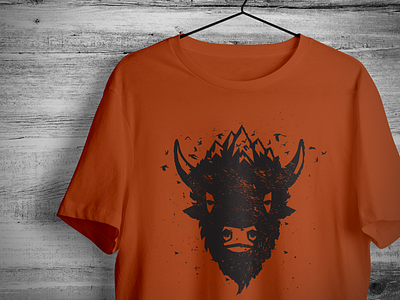 Bison Ridge T Shirt Drib bison bruner design illustration mike mountains tshirt