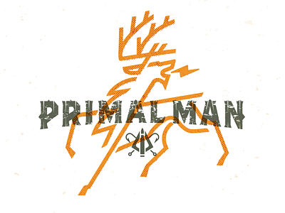 Primal Man_drib bruner deer design elk gatherer hunter illustration man mike outdoorsman primal