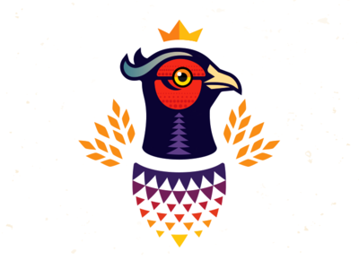 Pheasant King_drib bruner crown design gamebird graphic hunt illustration king logo majestic mike pheasant