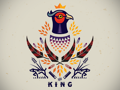 Pheasant_The King_drib bruner crest design dogs hunt illustration king pheasant pointer royal royalty