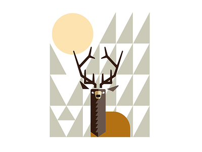 Elk On Alert_drib abstract deer design digitalart elk forest graphic graphicart illustration mikebruner