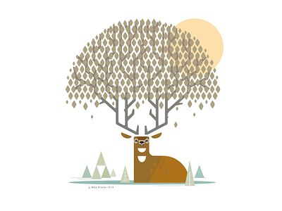 Whitetail Deer_Drib animal deer design digitalart graphic graphicart illustration mikebruner whitetail