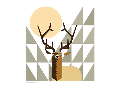 Elk_On Alert_drib 2 abstract animals designwisely digitalart elk forest graphicart illustration mikebruner mountains wlidlife