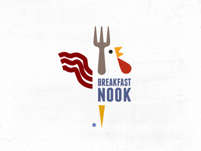 Breakfast Nook bacon breakfast chicken design eggs fork illustration logo lunch mike bruner morning rooster