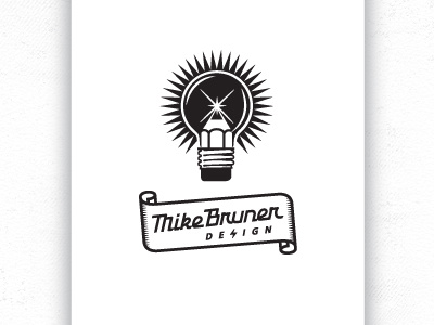 Mb Card bruner bwlightbulb card design ideas letterpress logo mike pencil