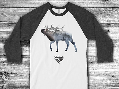 Elk- Primal Instinct elk elk call graphic illustration mikebruner mountains tee shirt