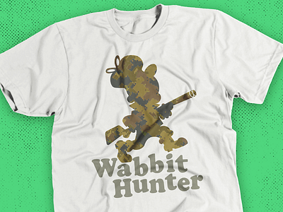 Wabbit Hunter_Drib cartoon fun graphic hunter illustration mikebruner rabbit t shirt