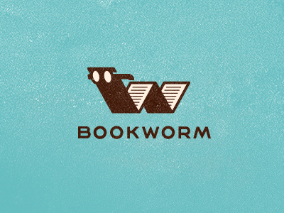 Bookworm book design early learning education glasses graphic illustration learn logo reading worm