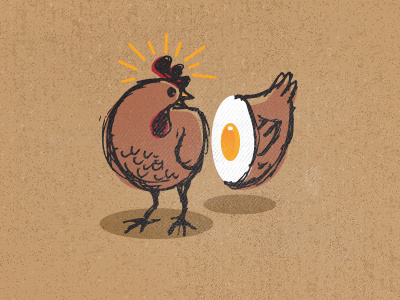 Chicken? Egg? chicken design egg graphic illustration yoke