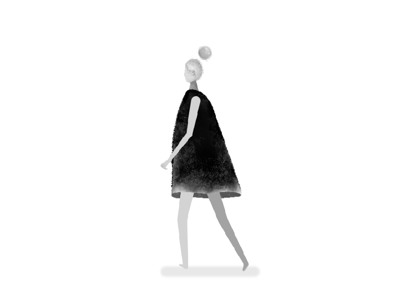 She's a woman on a mission and her hair has its own agenda. 2d 2d animation character design gif hair rigging texture walk walk cycle