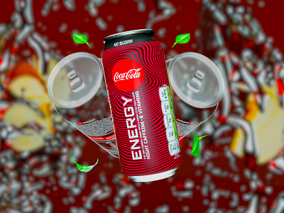 Coca Cola Energy Drink / Motion Graphic 3d animation audio editing branding coca cola design maxon c4d motion design motion graphics post procesing video editing