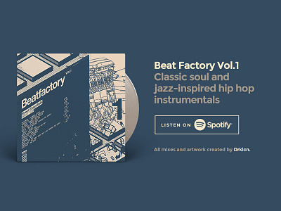 Beat Factory Vol. 1 - Spotify Mix albumart albumartwork beats branding coverart design hiphop illustration mix playlist spotify