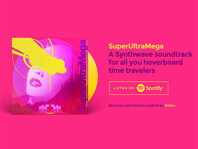 SuperUltraMega - Spotify Mix 80s album albumartwork coverart electronic illustration mix music retro spotify synth synthwave