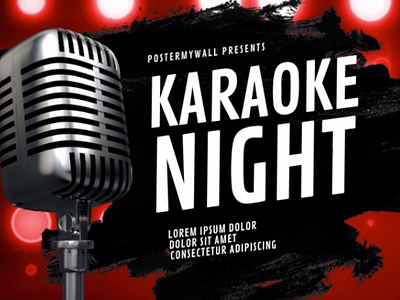 postermywall presents KARAOKE NIGHT bacground giveaway karaoke microphone music template