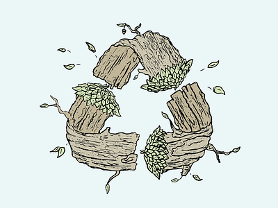 Treecycle illustration recycle sustainable trees