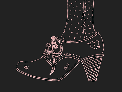 Witch's walk shoe sketch