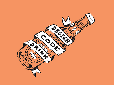 Design. Code. Drink. beer code design illustration