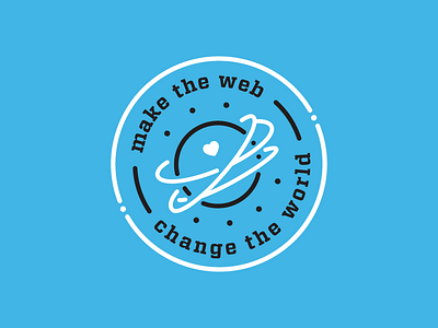 Make the web. crest logo planet web design