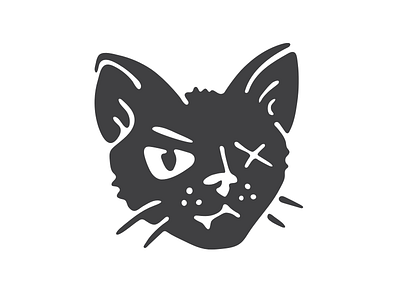 Black cat <3 black cat illustration logo smirk