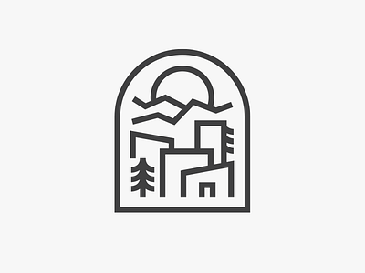 Nature + City buildings colorado crest logo mountains real estate