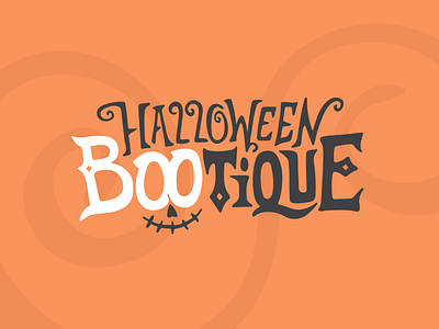 boo! fun halloween hand drawn illustration logo spooky