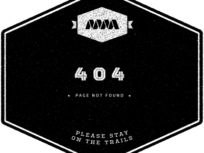 404 404 badge black error page not found trails white