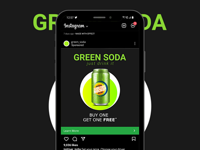 Instagram ad Post branding design graphic design instagram marketing soda typography