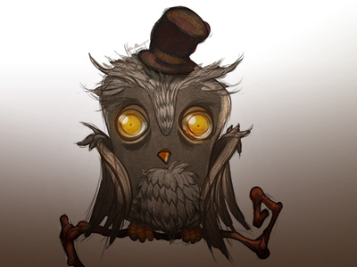 it surely was a hoot art character ilias illustration owl patlis spooky