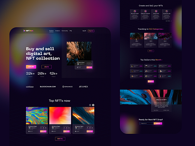 NFT Marketplace app crypto design graphic design illustration landing nft ui web design website