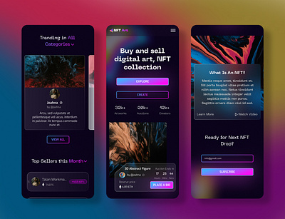 NFT Marketplace app app design design graphic design marketplace mobile mobile app mobile design nft ui