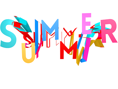 Summer Typography Ver2 3d cinema4d colors summer typography